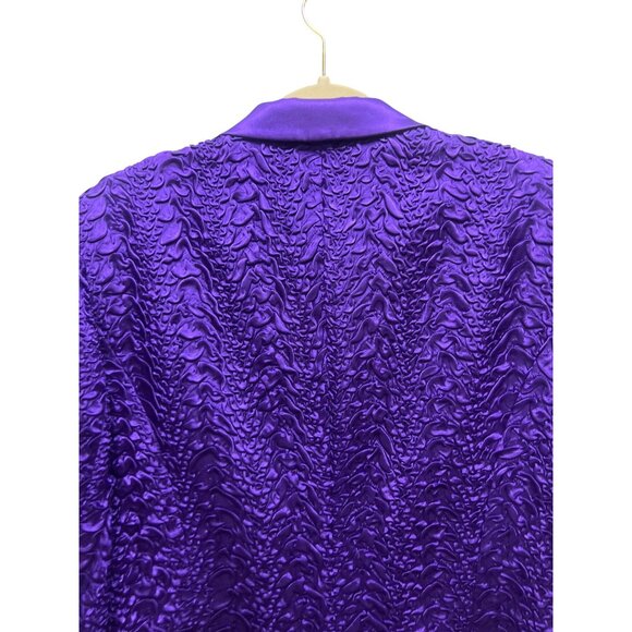 Donna Vinci Purple Textured Satin Trench Coat Dress Purple Rain - Picture 11 of 11